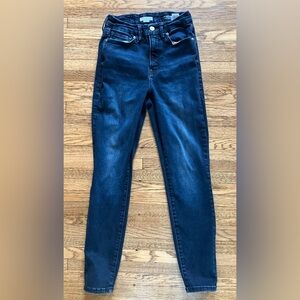Good American Good Leg Crop Skinny Jeans Always Fits Dark Wash 00-4